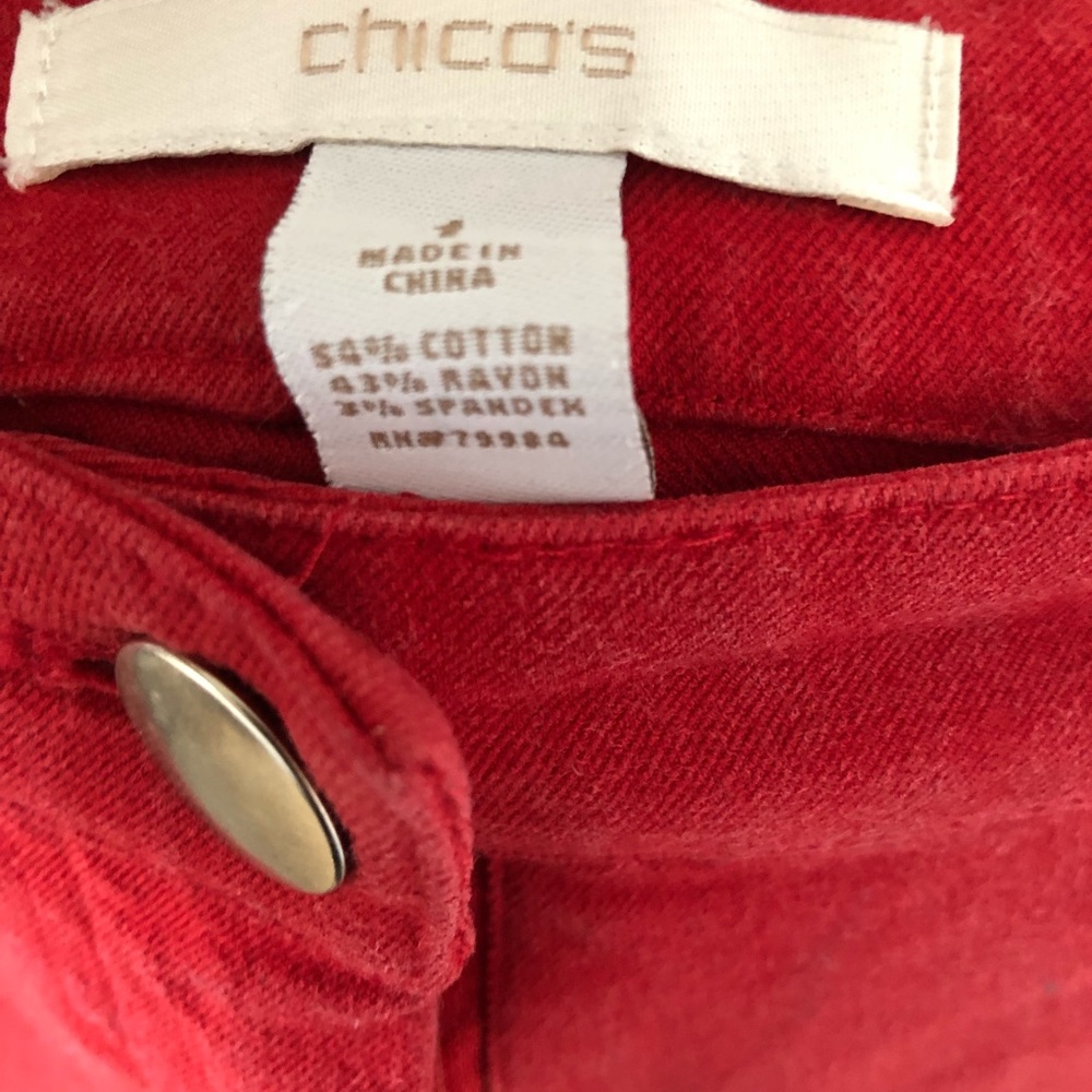 Chico’s Red Jeans - Picture 4 of 5